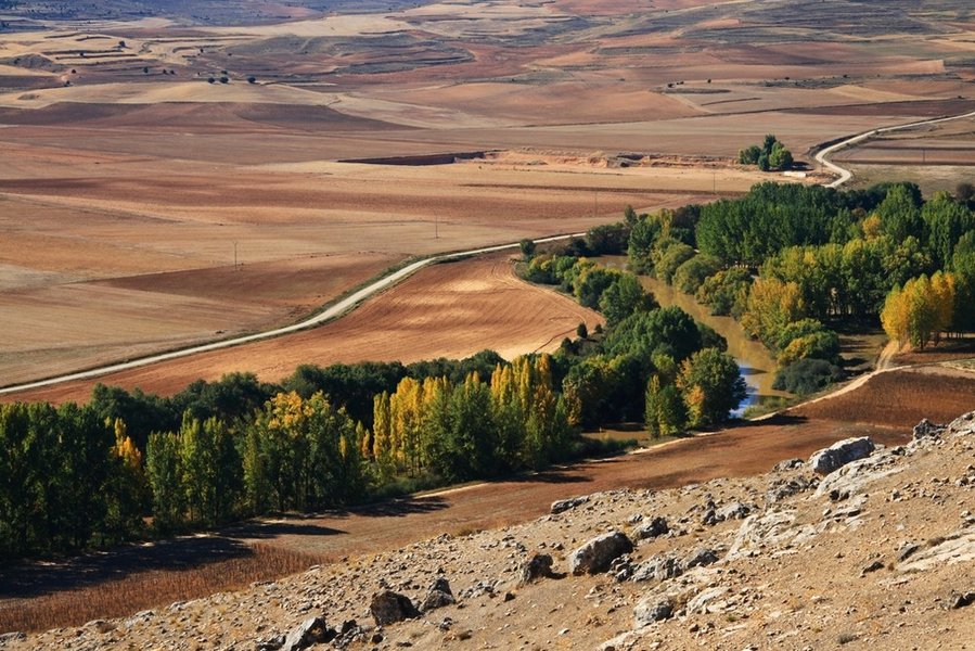 Paisaje del río Duero a su paso por la provincia de Soria.