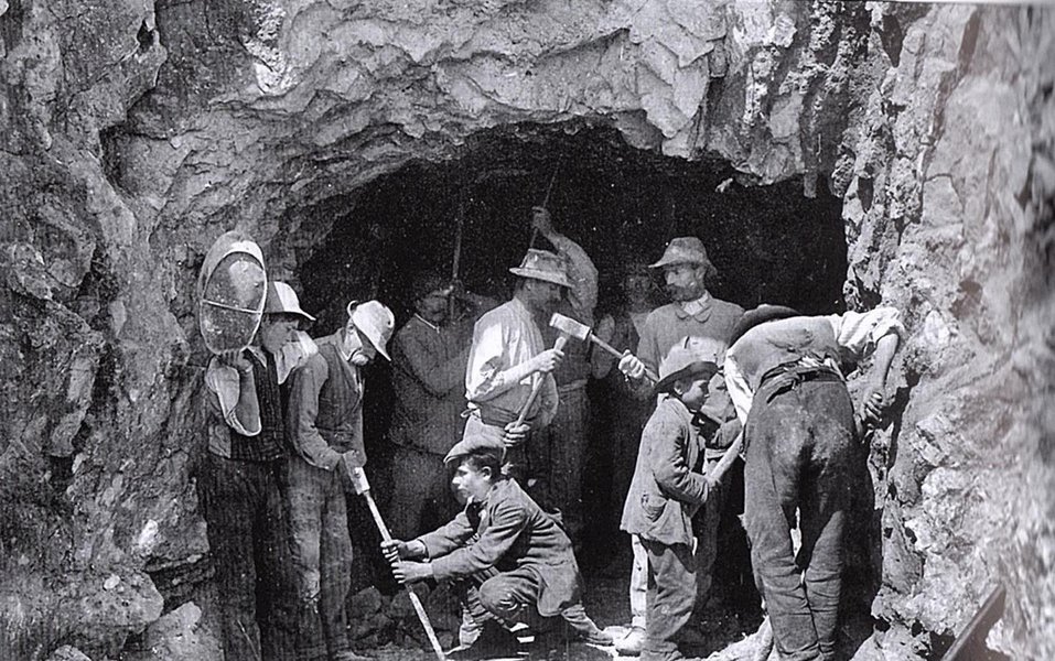 historic cave workers