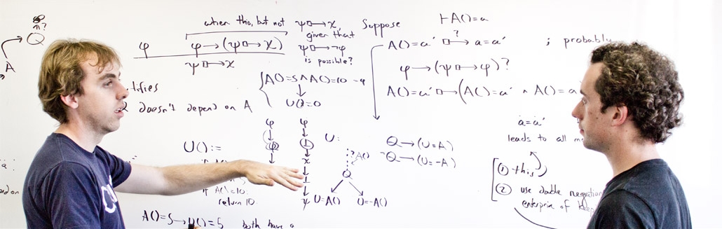 logic and graph theory books and whiteboard