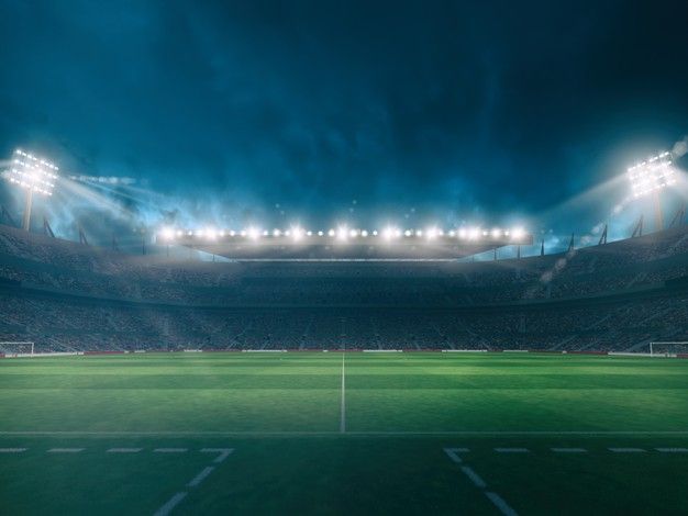 sports stadium evening lights