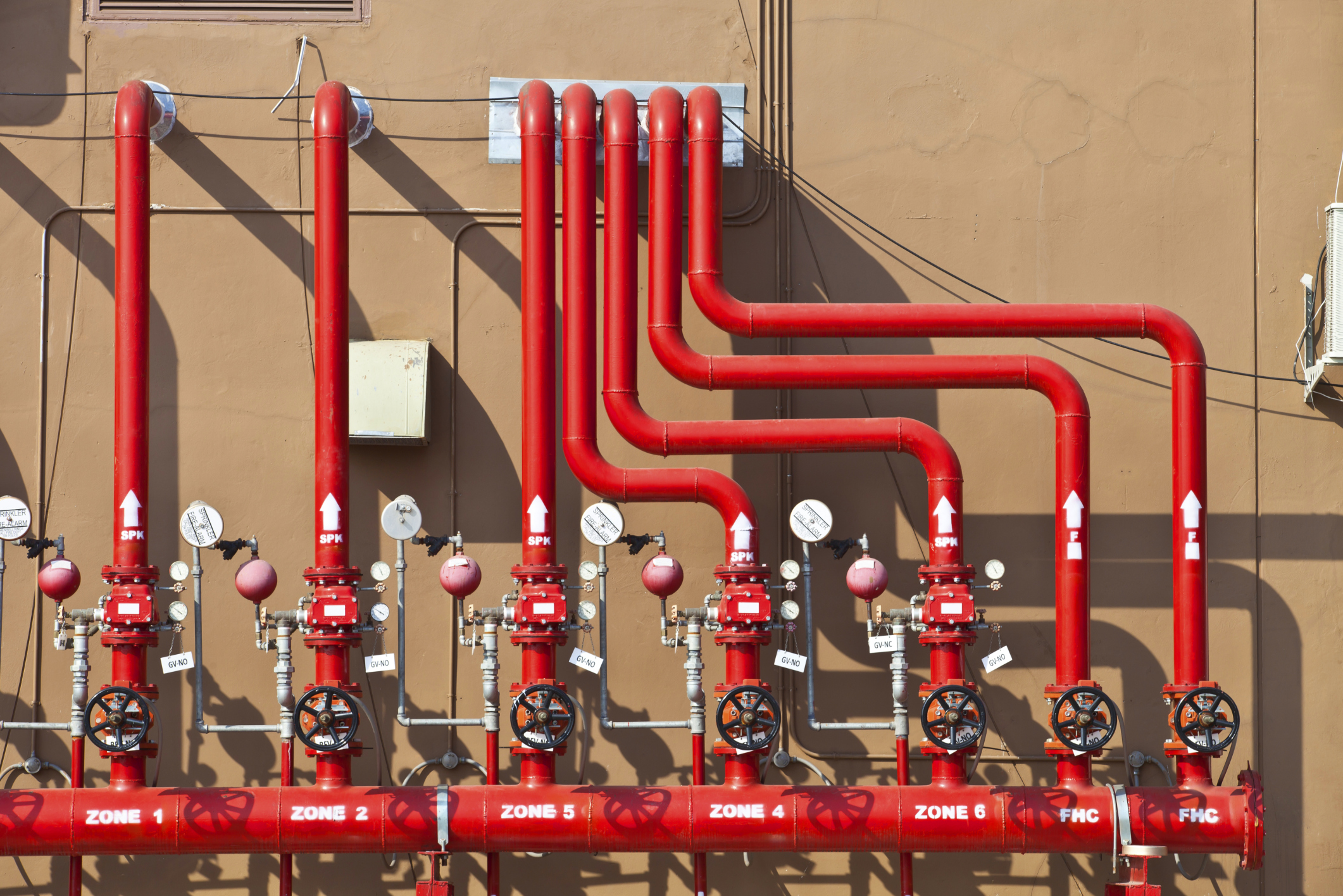 sprinkler system in industrial building