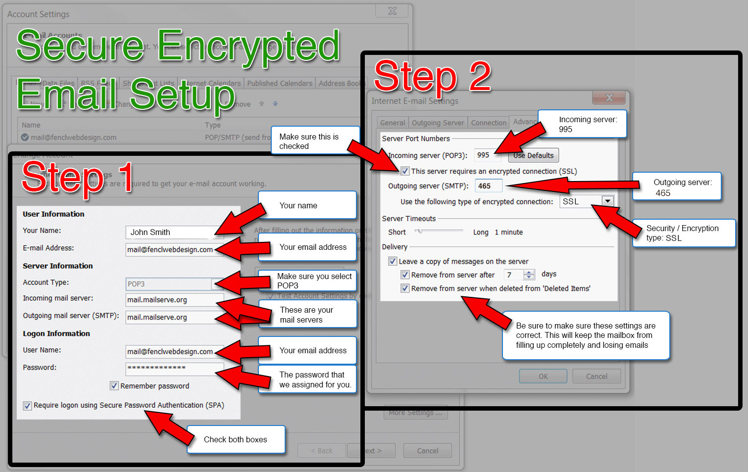 secure email server setup
