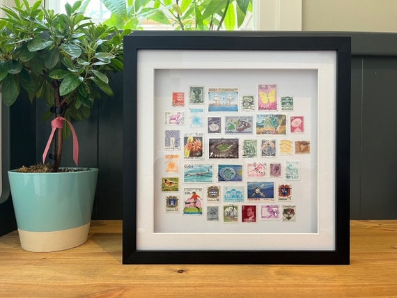 stamp collection display vintage stamps