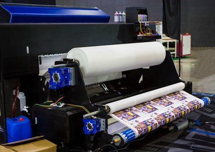 sleek modern printing press in operation