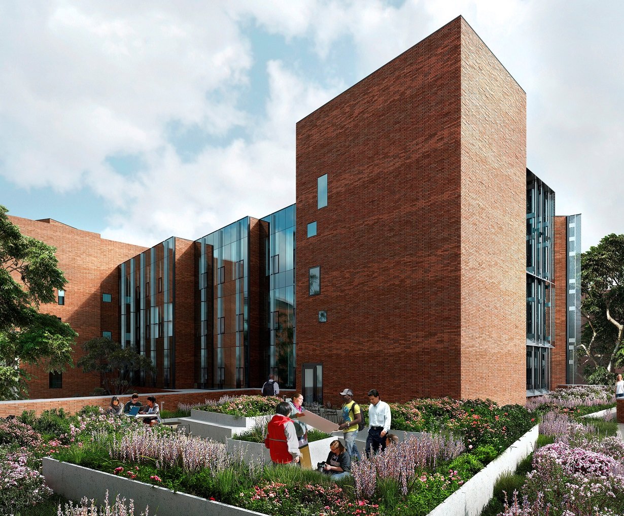 campus building and research lab
