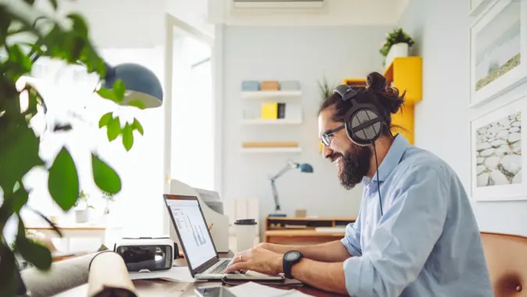 Gig worker focused on his side hustle