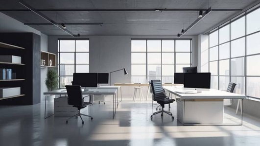 startup office meeting modern tech environment