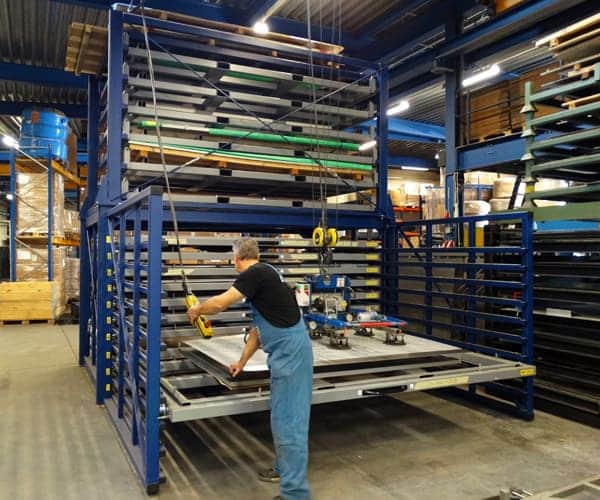 industrial steel sheets in warehouse