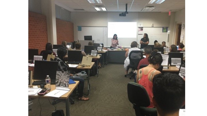 college campus stenography classroom