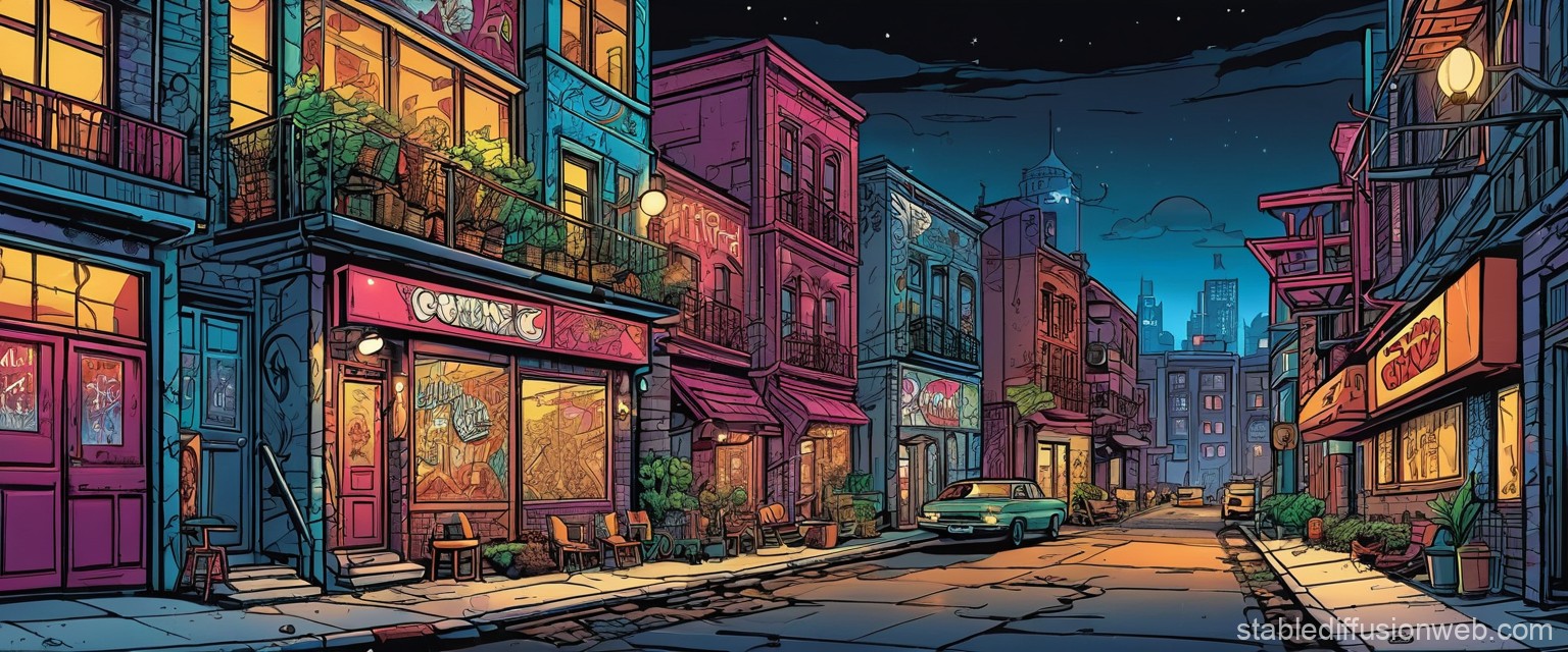 urban nightlife scene