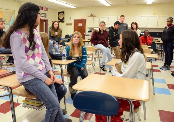 physical school campus students discussion