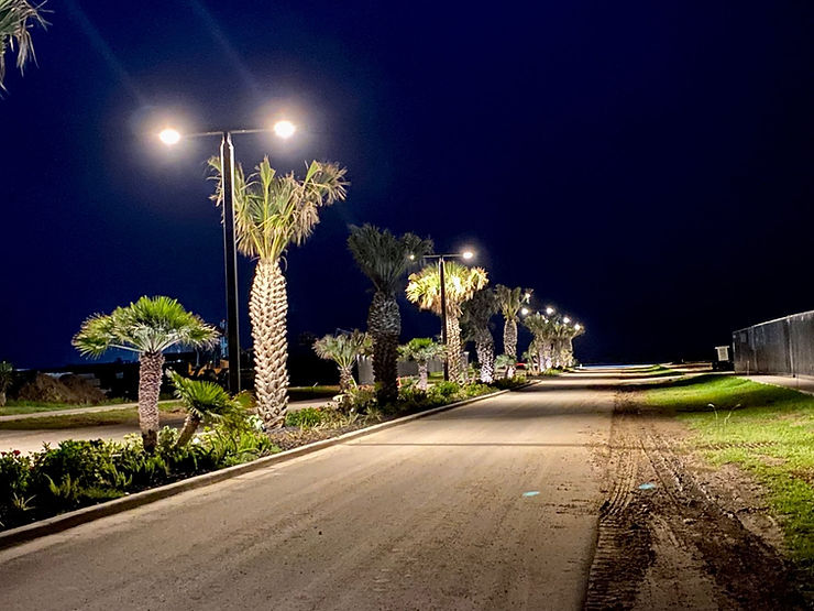 solar street light installation in urban area