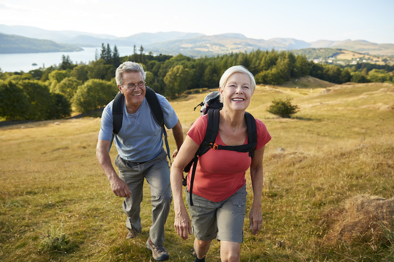 natural landscape with people exploring outdoors