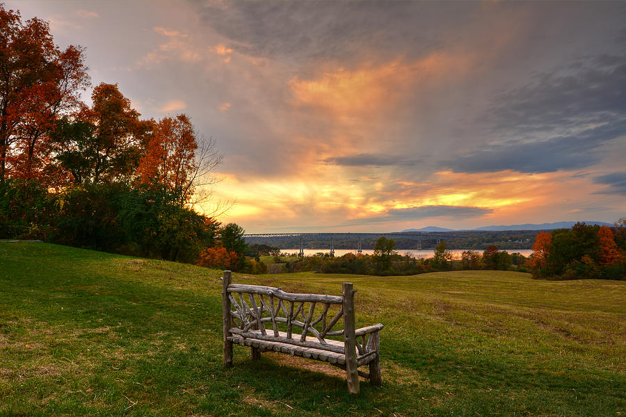 nature walk park sunset