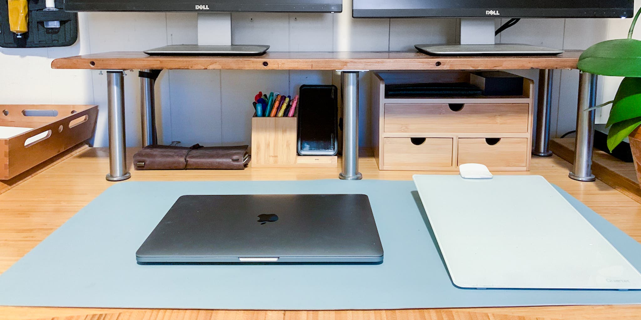 scenic desk with project planning documents