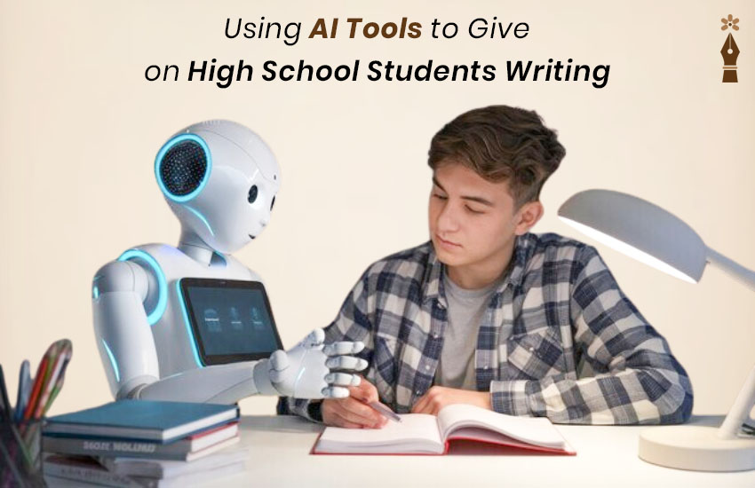 students using AI writing tools in a classroom