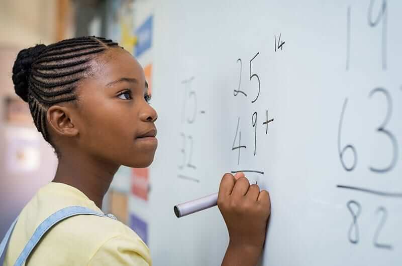 students solving math problems