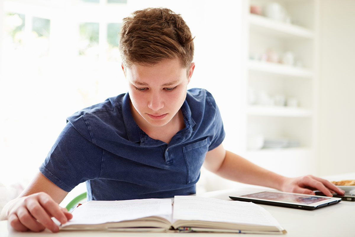 high school students study setting