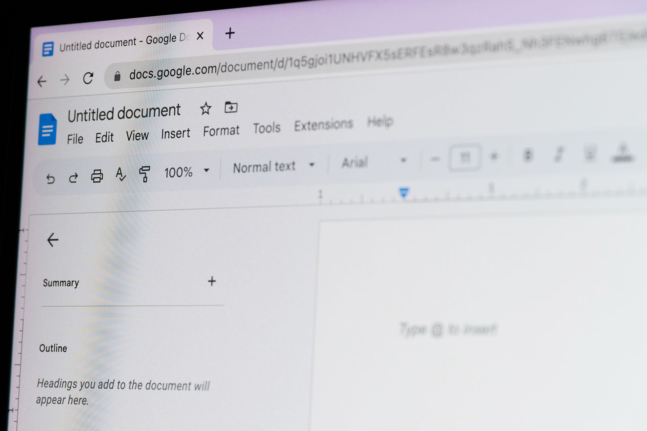 desktop with summary and citation tools screen