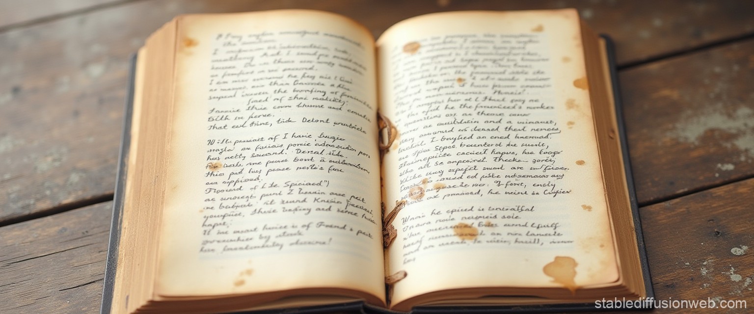 open book with notes