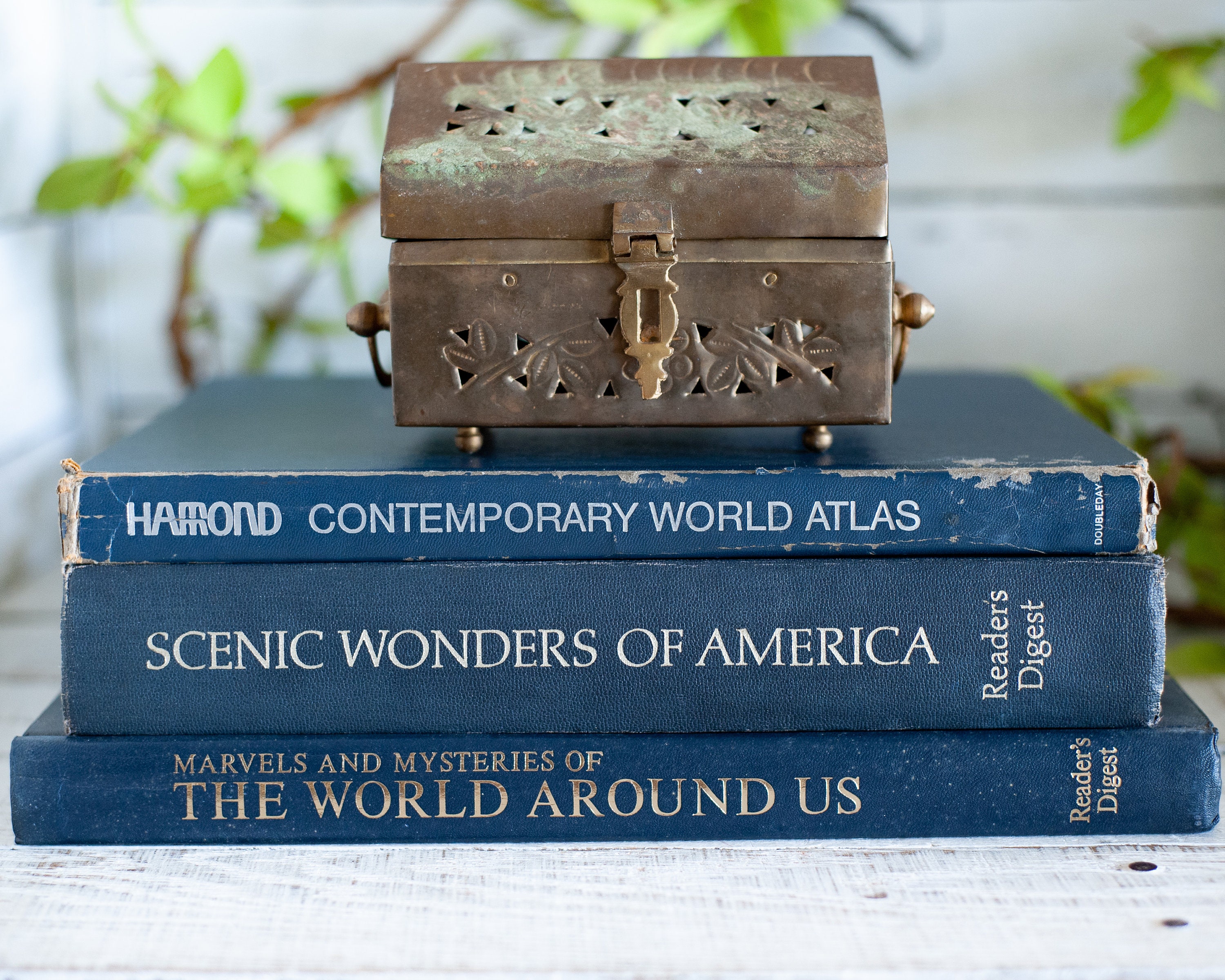 scenic book table with notes