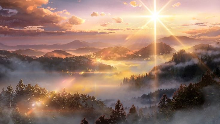 misty sunlight scenery