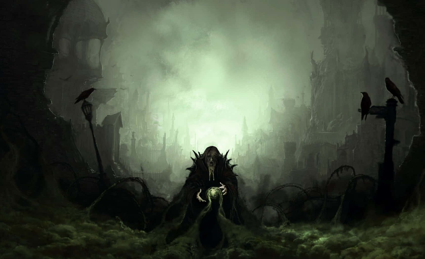 mysterious dark landscape supernatural icons