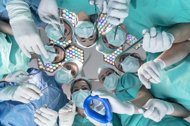 operating room surgical team