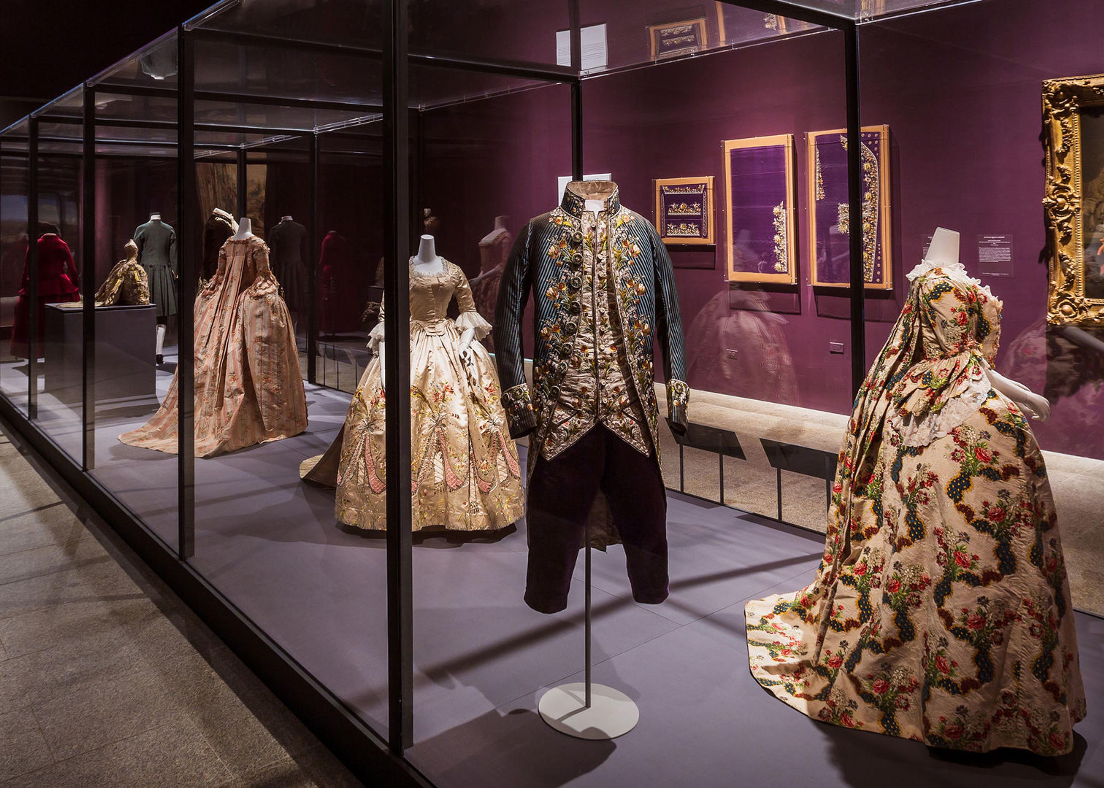 historical garments on display in museum