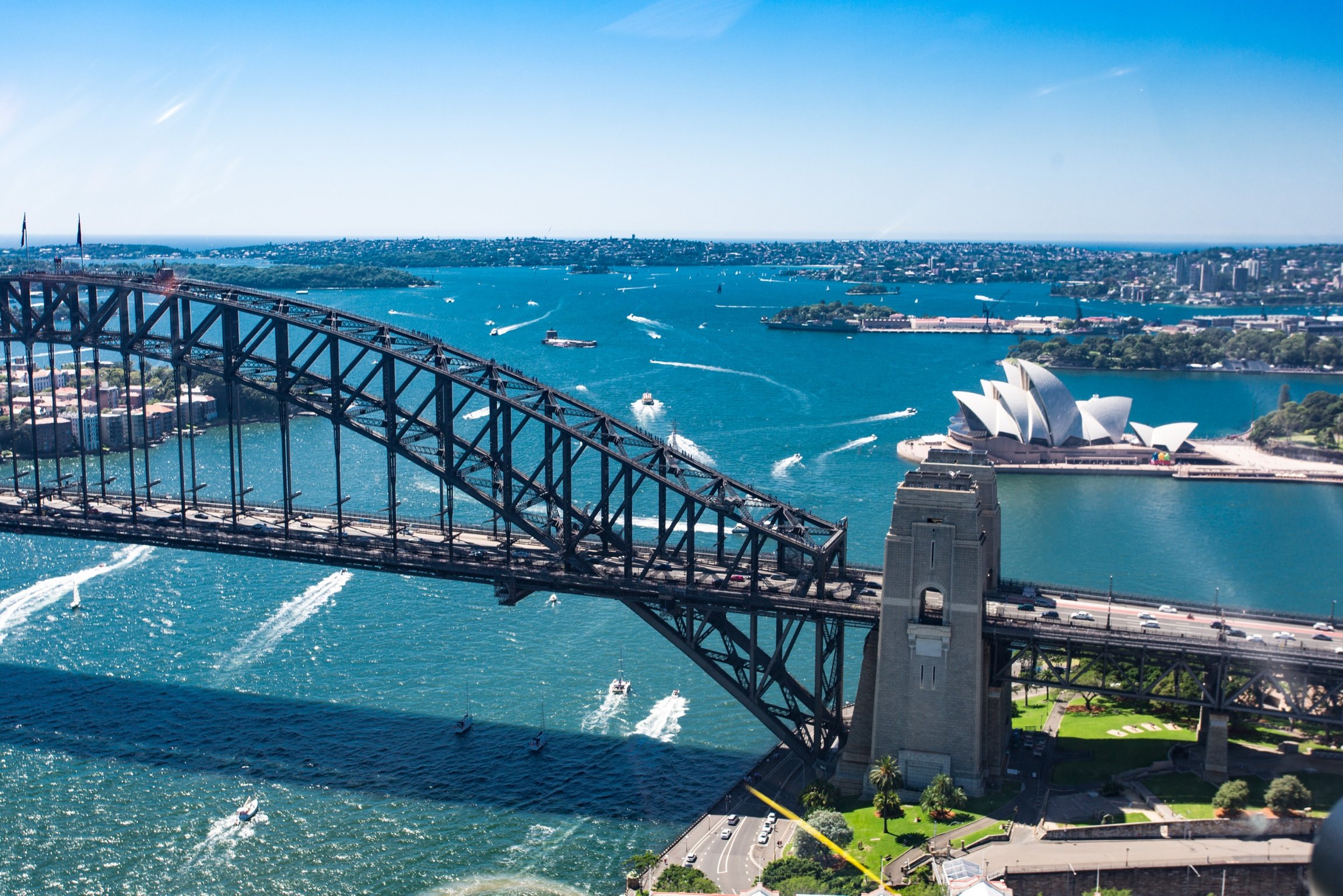 sydney harbour bridge and blue mountains