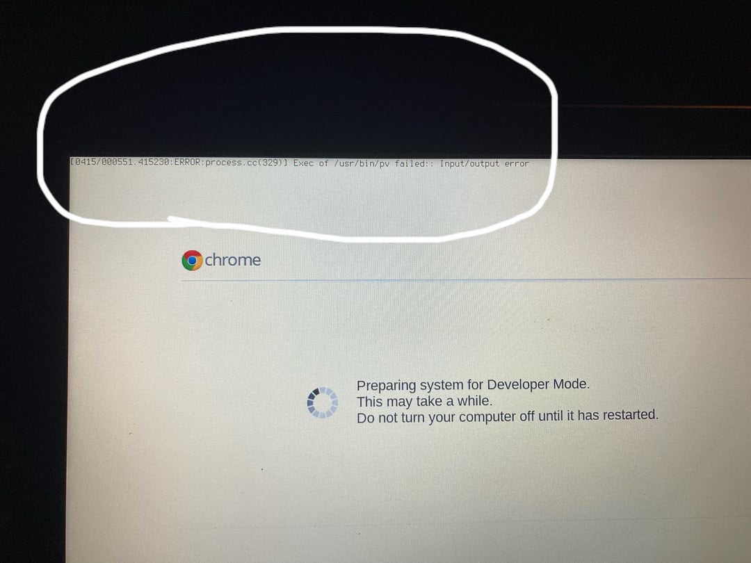 developer working on computer error message