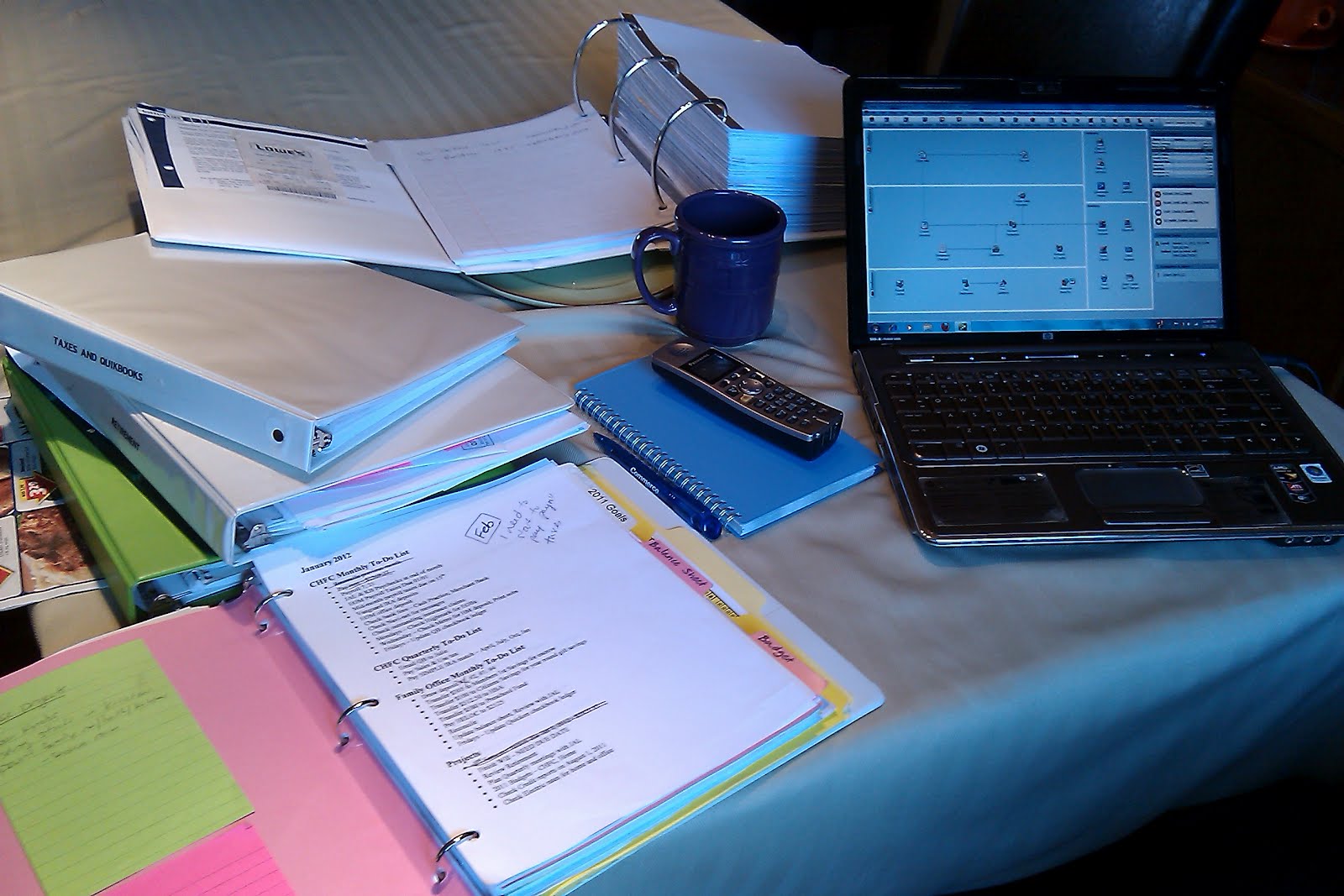 tax documents, office desk, financial planning