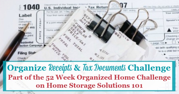 tax documents with receipts