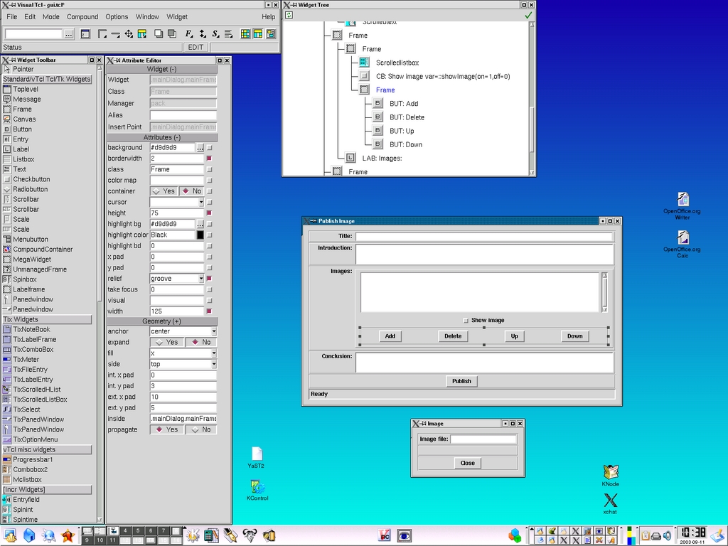 tcl tk gui window interface