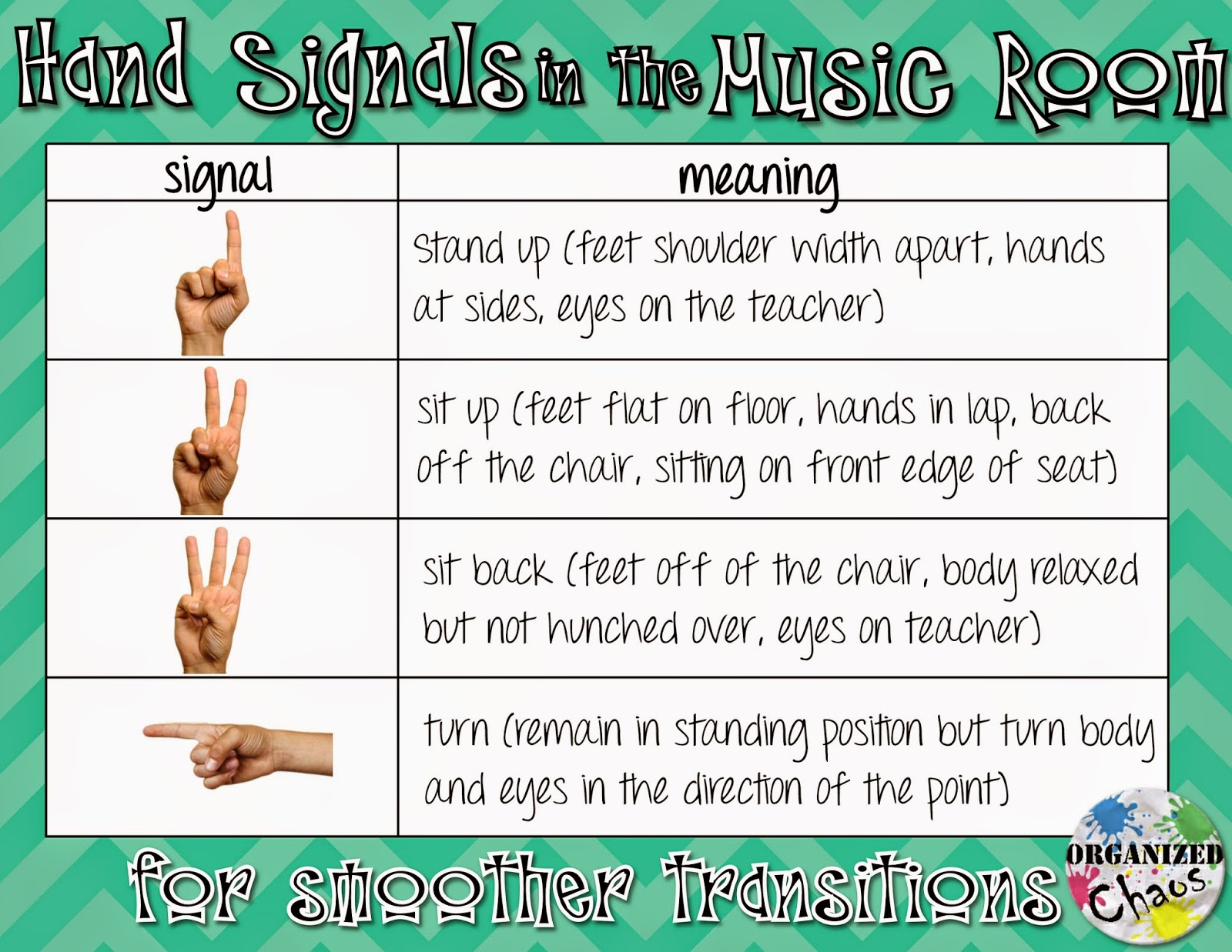 classroom teacher hand gestures