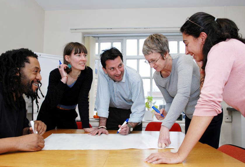 team meeting interactive brainstorming session