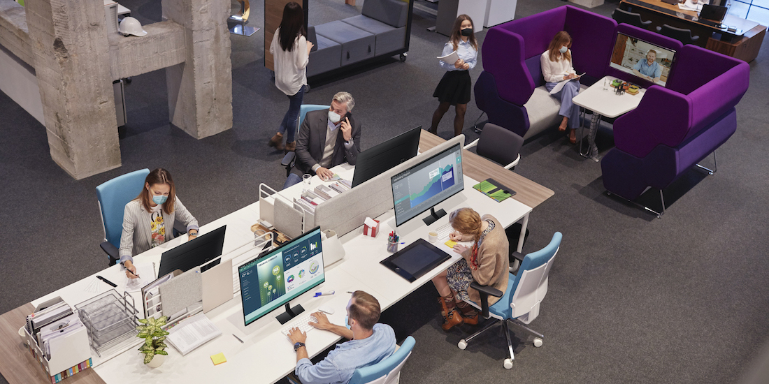 modern technology in business workspace