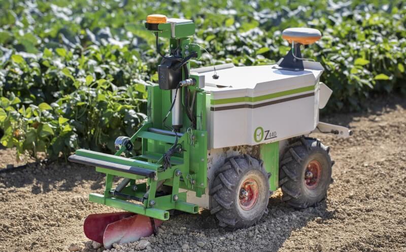 modern farm machinery and sensors in fields