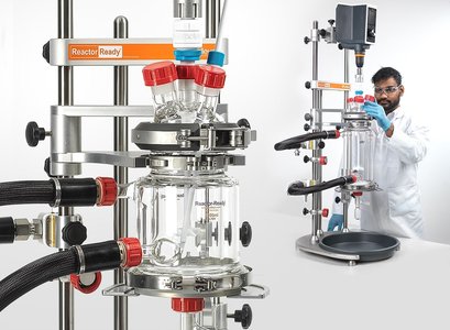 lab equipment and chemical reaction setup