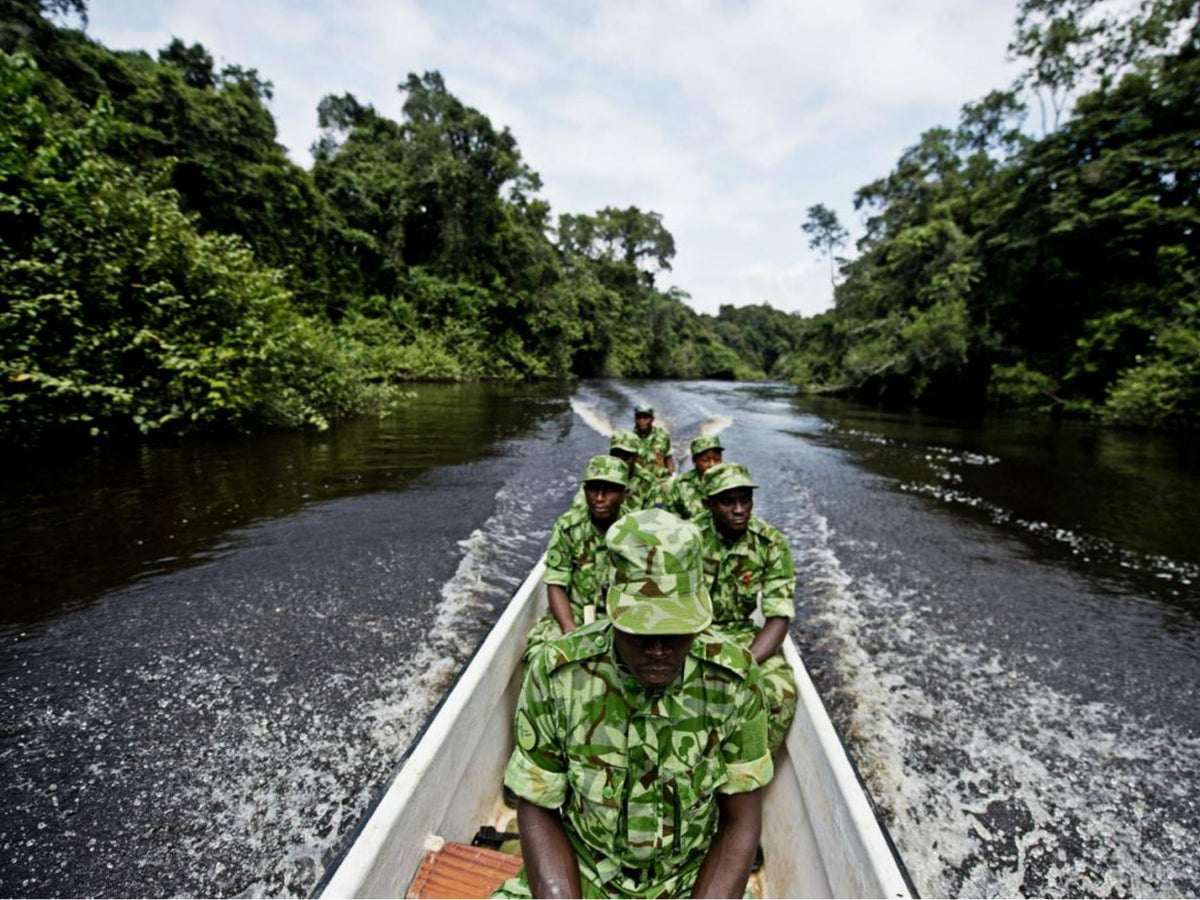 Gabon forest border security camp