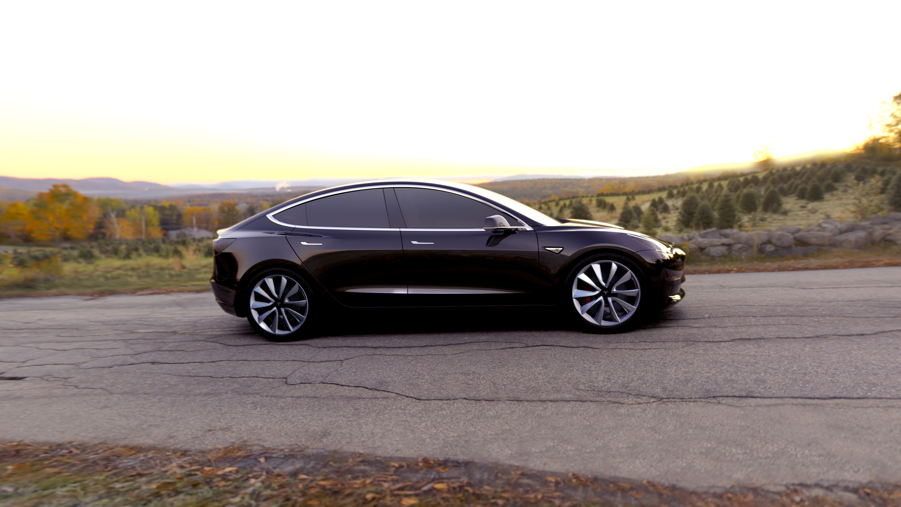 tesla model 3 road