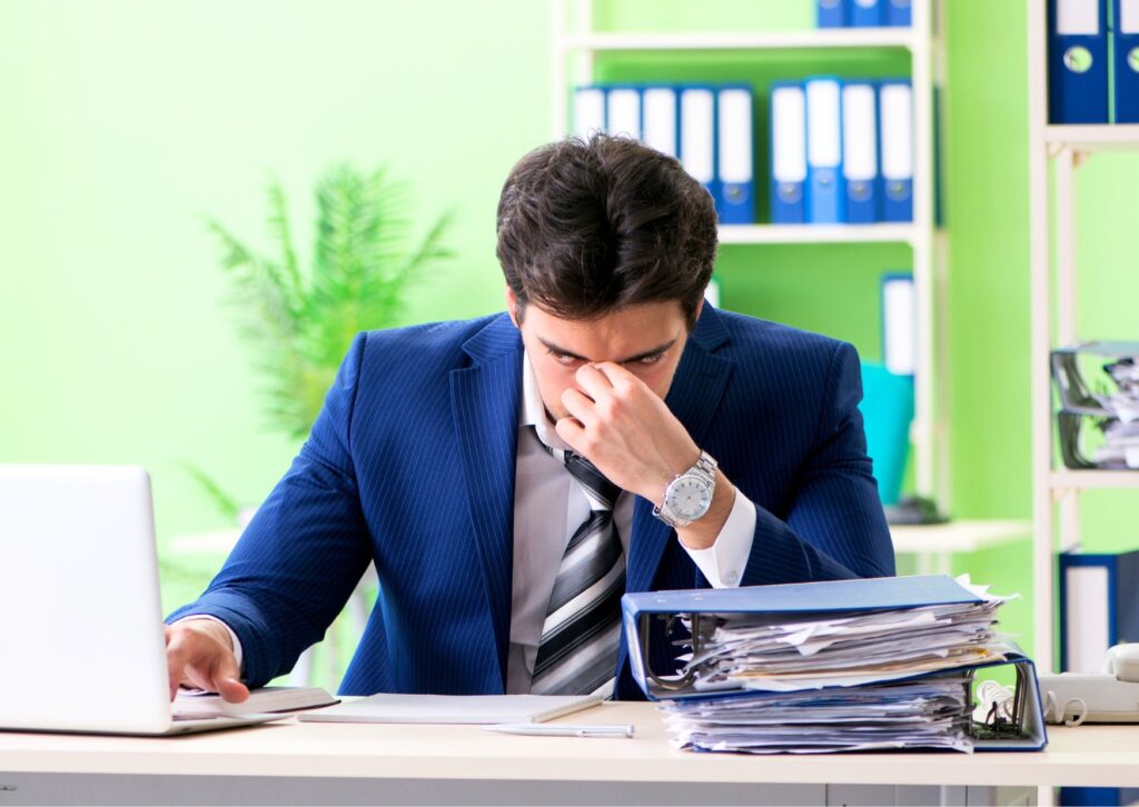 office workers unhappy morale