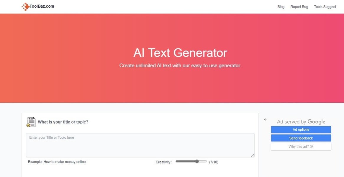online text generation tools