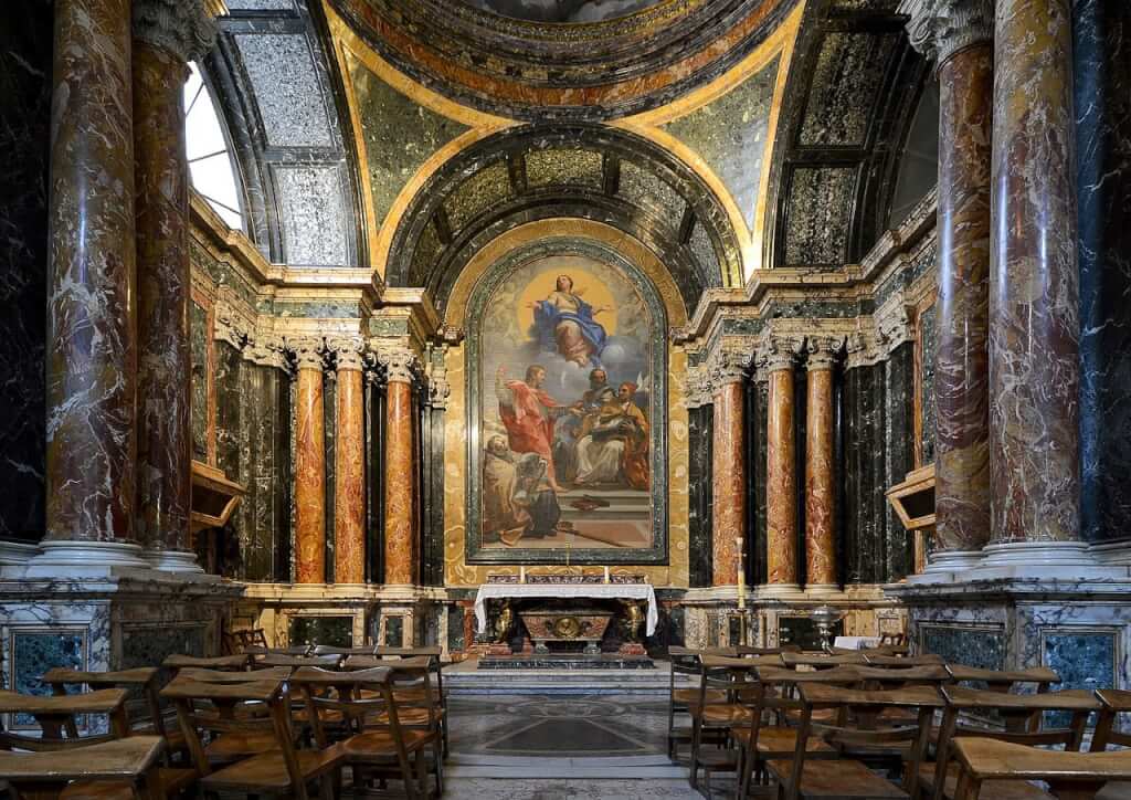gorgeous church interior and ancient books