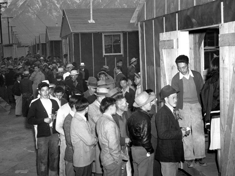 Japanese Americans returning home after internment