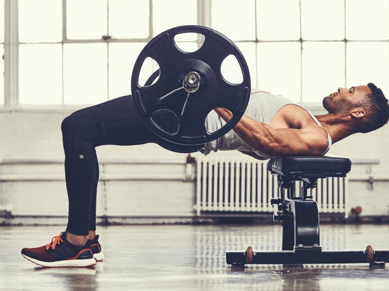 Hip thrust exercise targeting glutes
