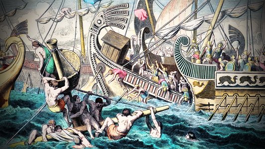 ancient greek naval battle