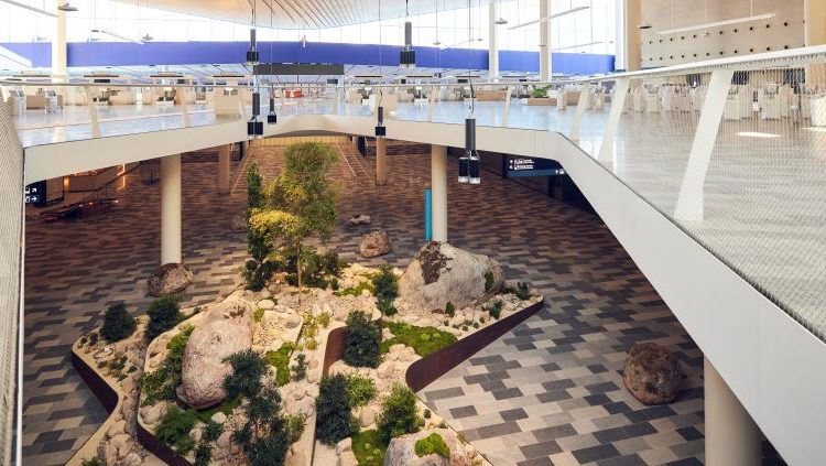 scenic european airport terminal