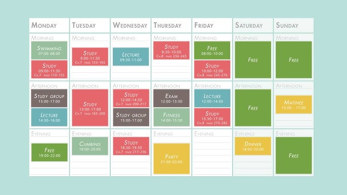 working students study schedule
