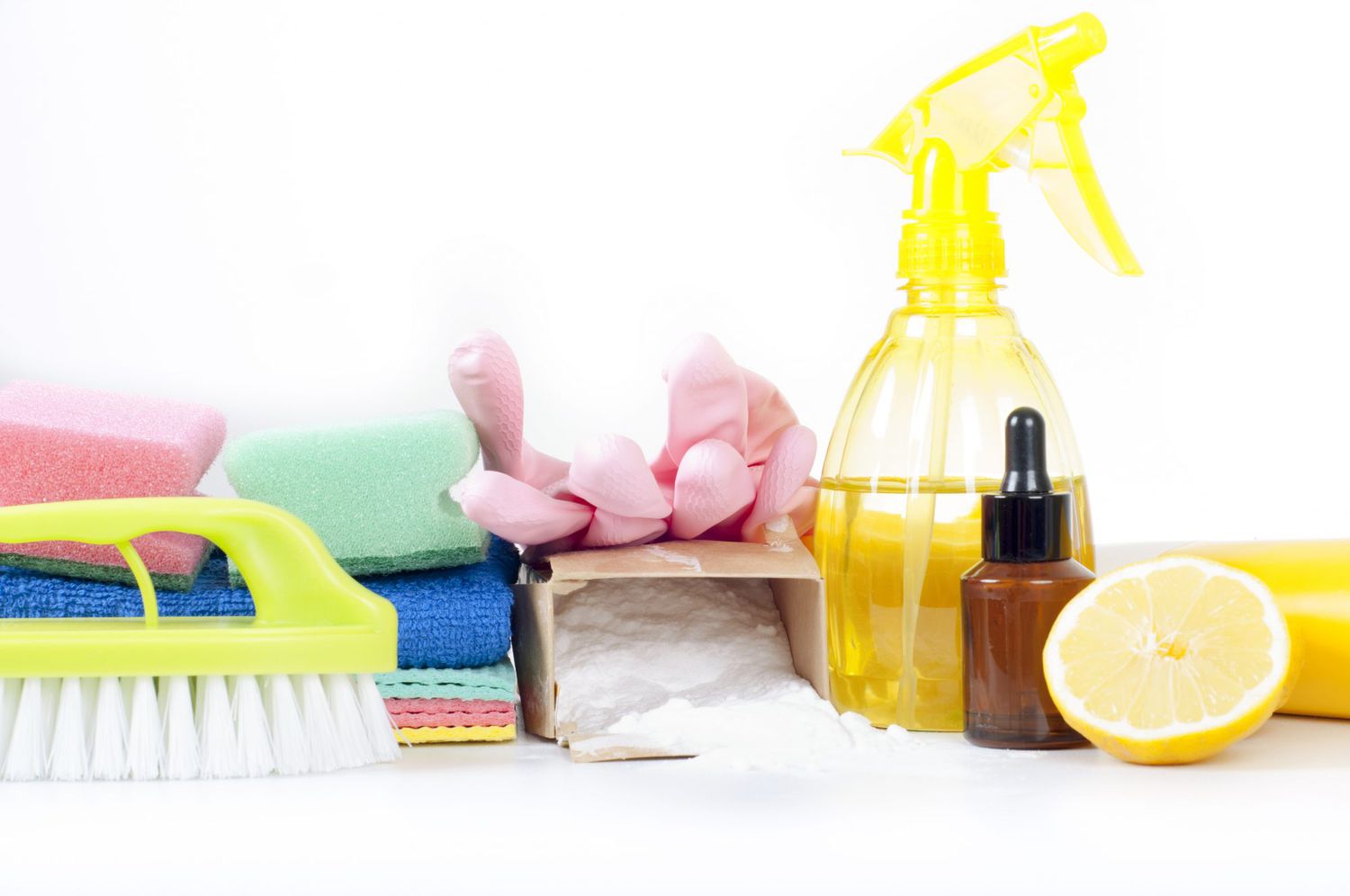 toilets cleaning tools and natural ingredients